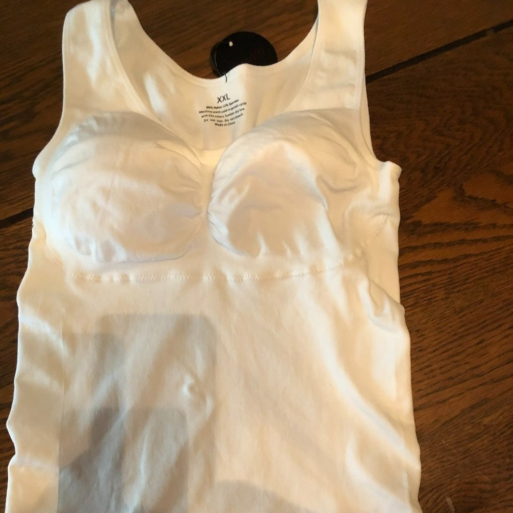 CONTORLY White Camisole, 2X,